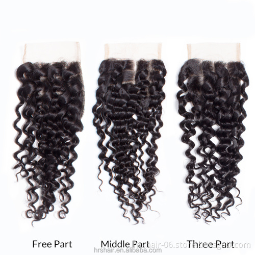 Brazilian Hair China Suppliers, Peruvian Deep Curly Wavy Hair bundle With Human Hair lace closure